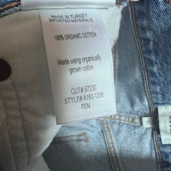 AGOLDE FEN Long High Rise Straight Leg Blue Jean Distressed Women's 25 (27x27) - Picture 10 of 10